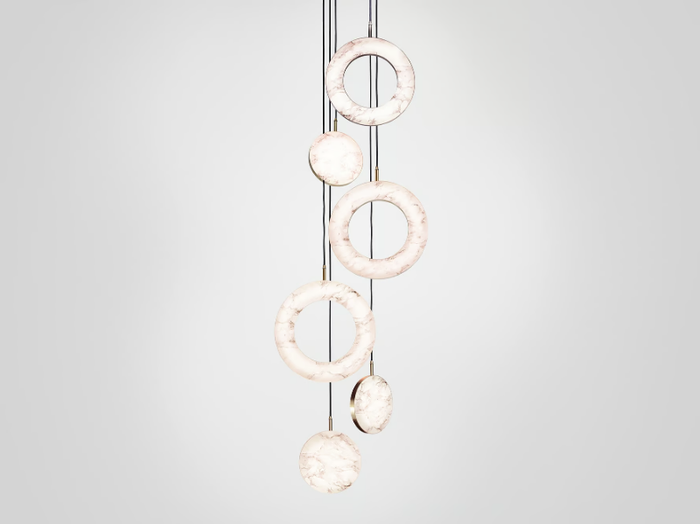 ROSA RING 6 - LED marble pendant lamp _ Marc Wood Studio